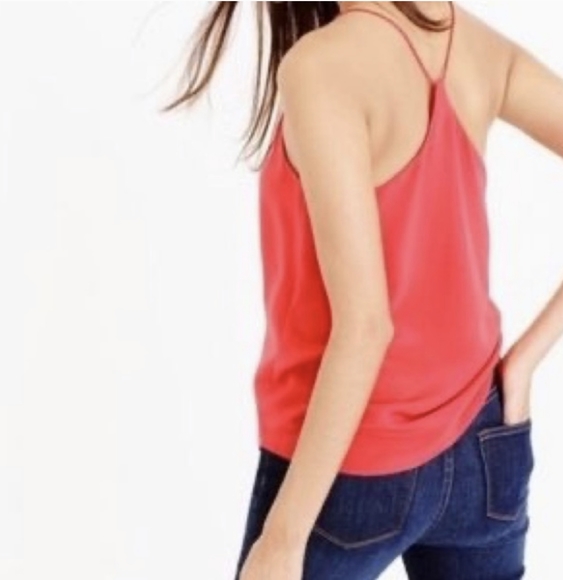 J. Crew Red Flowy Racerback Strappy Tank Top Size 10 ✨❤️ - Picture 2 of 13